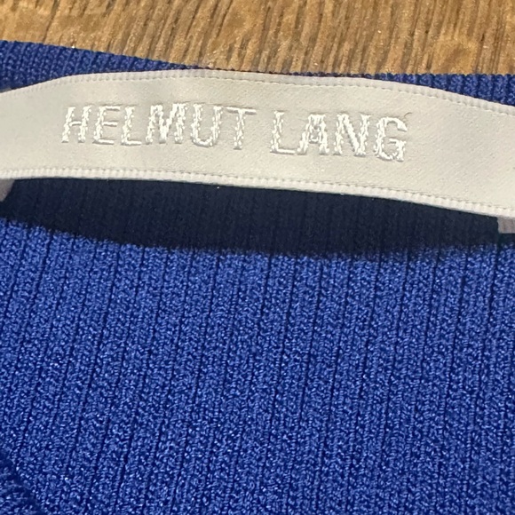 Helmut Lang Royal Blue Ribbed Knit Top - Picture 4 of 11